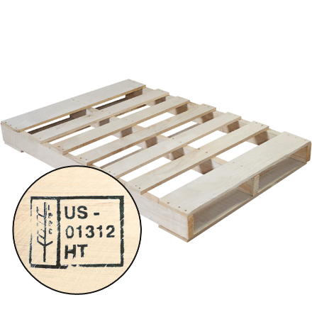 56 <span class='fraction'>3/8</span>" x 39" New Wood Heat Treated Pallet